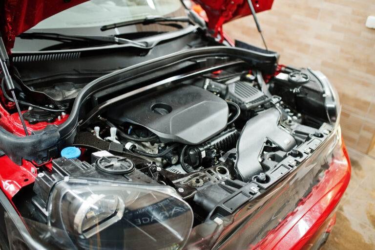 the engine of a car